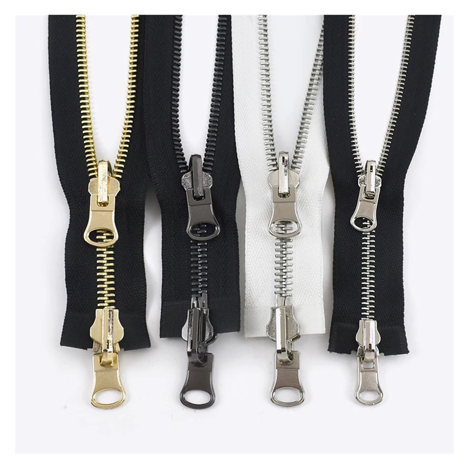 Two-Way Zipper 1pc 60-120cm Metal Rotary Slider Open-End Zipper